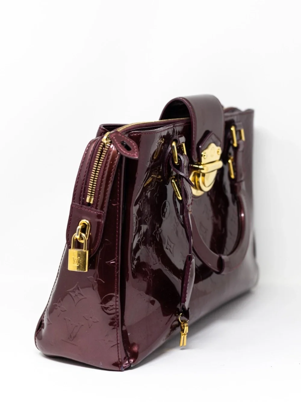 Louis Vuitton Melrose Avenue Vernis Patent Leather Amarante Purple Satchel Purse